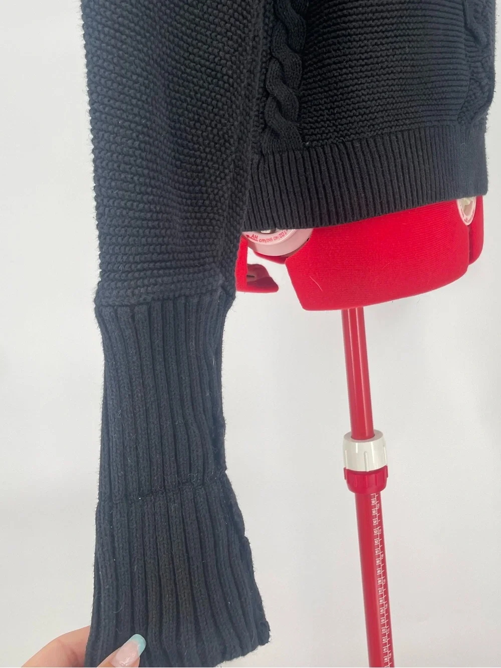 GAP 100% Cotton Black Chunky Cable Knit Fold-over Cuff Mock Neck Sweater